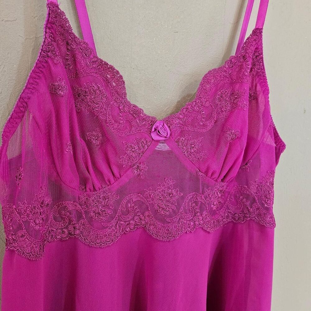 vintage coquette romantic pink lace chemise babydoll slip